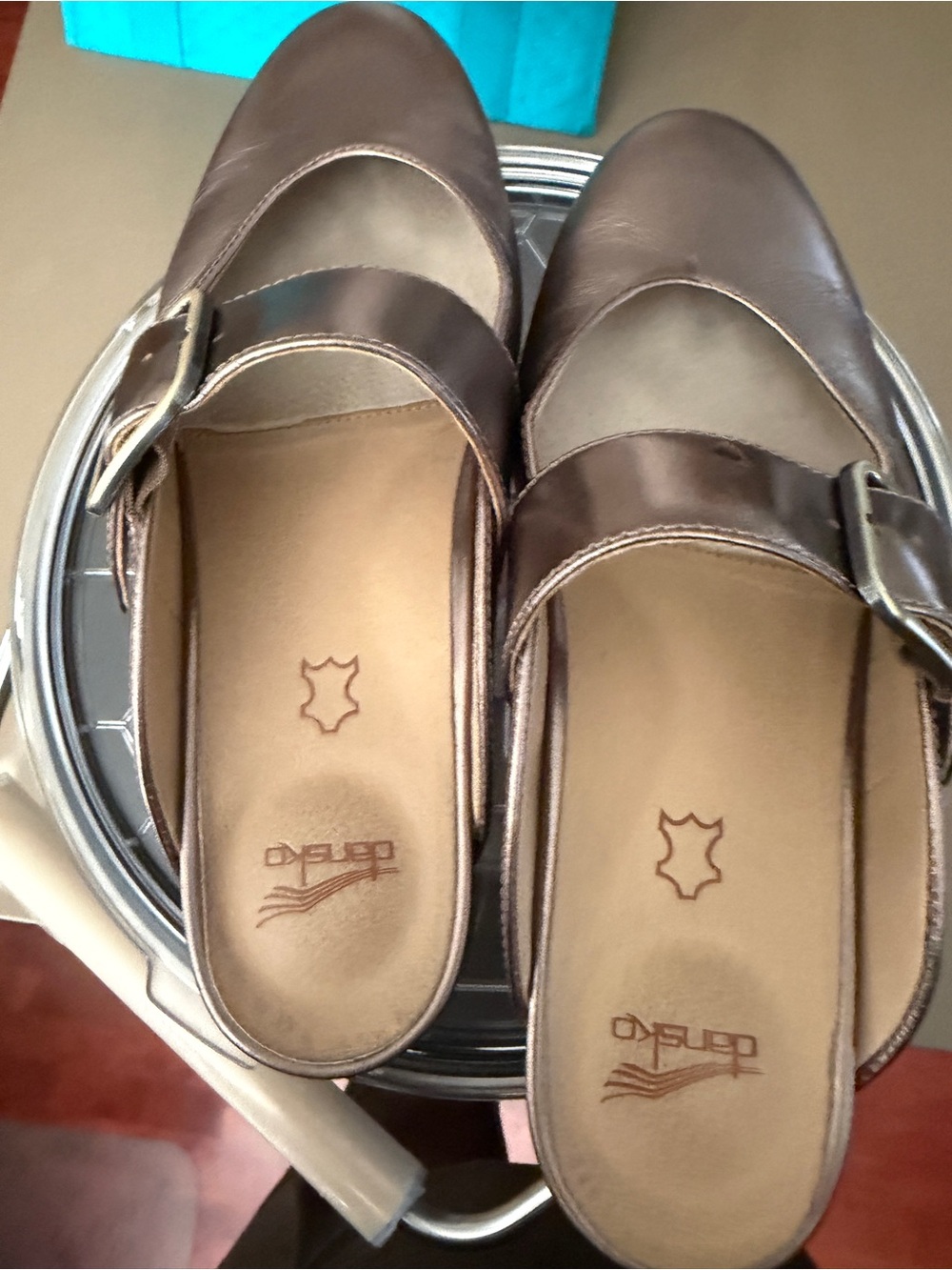 Dansko Lotus Metallic Buckle Slip-On Mules